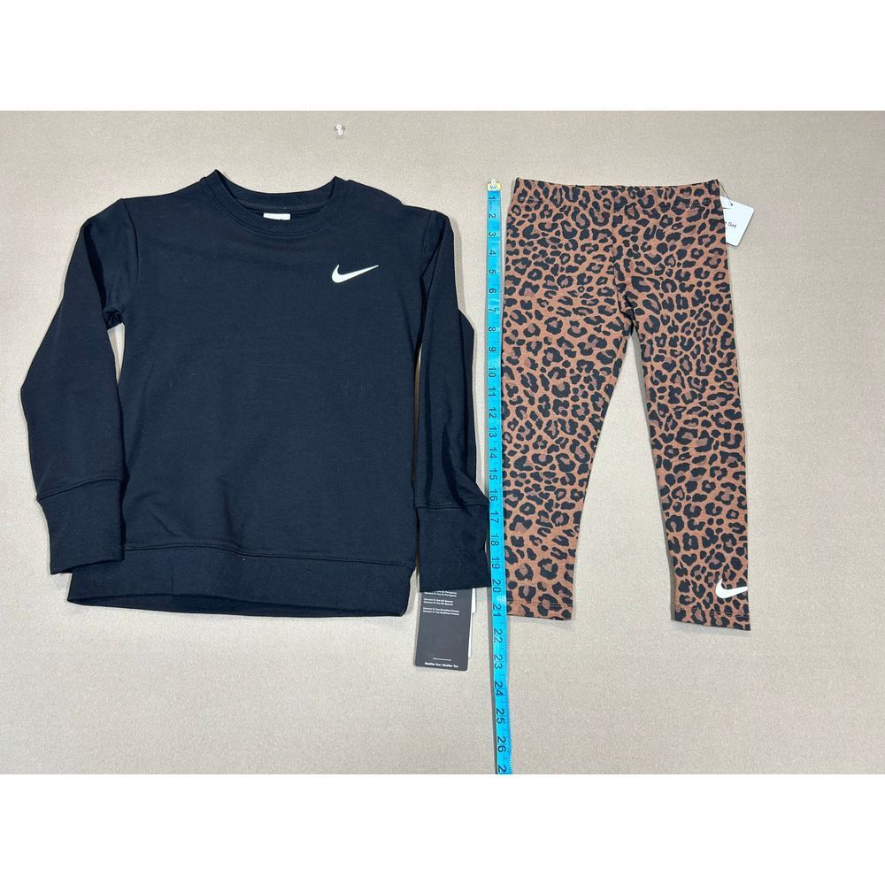Nike Little Girls Crewneck and Leopard Leggings 2 Piece Set‎ Size 6X - Picture 4 of 8